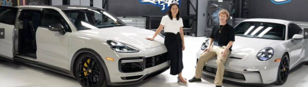 The happyZuckerberg couple with their mini-van